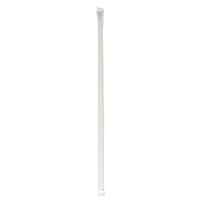 Wrapped Jumbo Straws, 10.25 , Polypropylene, Red/White Striped, 2,000/Carton